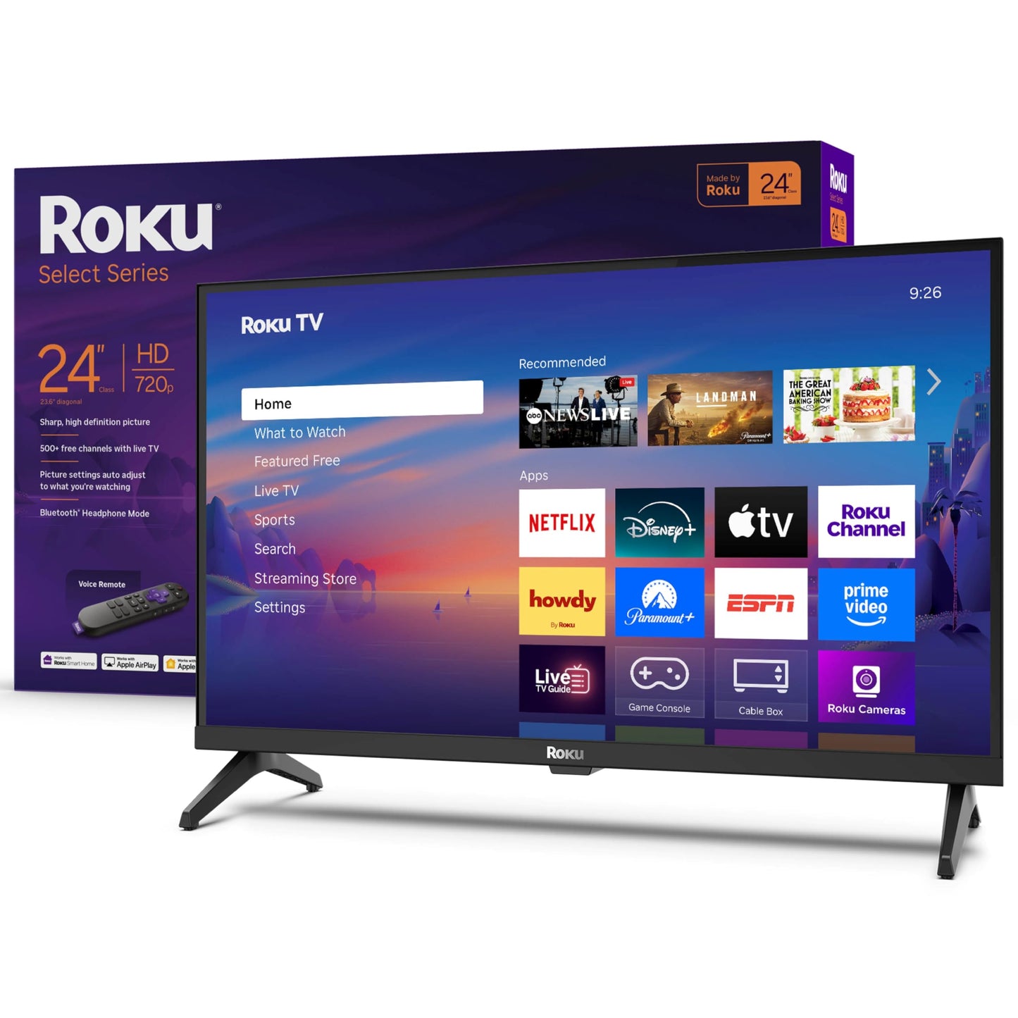 Roku Smart TV 2026 – 32-Inch Select Series, 1080p Full HD TV – Roku TV with Voice Remote – Flat Screen LED Television with Wi-Fi for Streaming Live Local News Sports & Movies, Bluetooth Headphone Mode