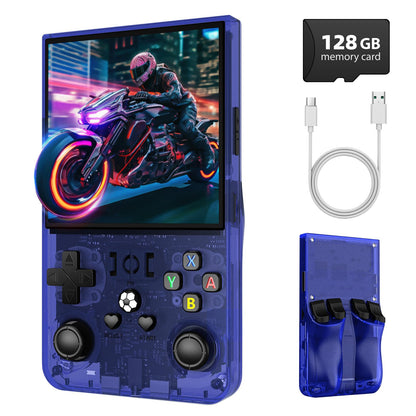 R36MAX Retro Handheld Game Console, 4.0 Inch IPS Screen Retro Gaming Console,Linux System, 4000mAh Battery Portable Pocket Mini Arcade, Built-in 128G,Retro Black