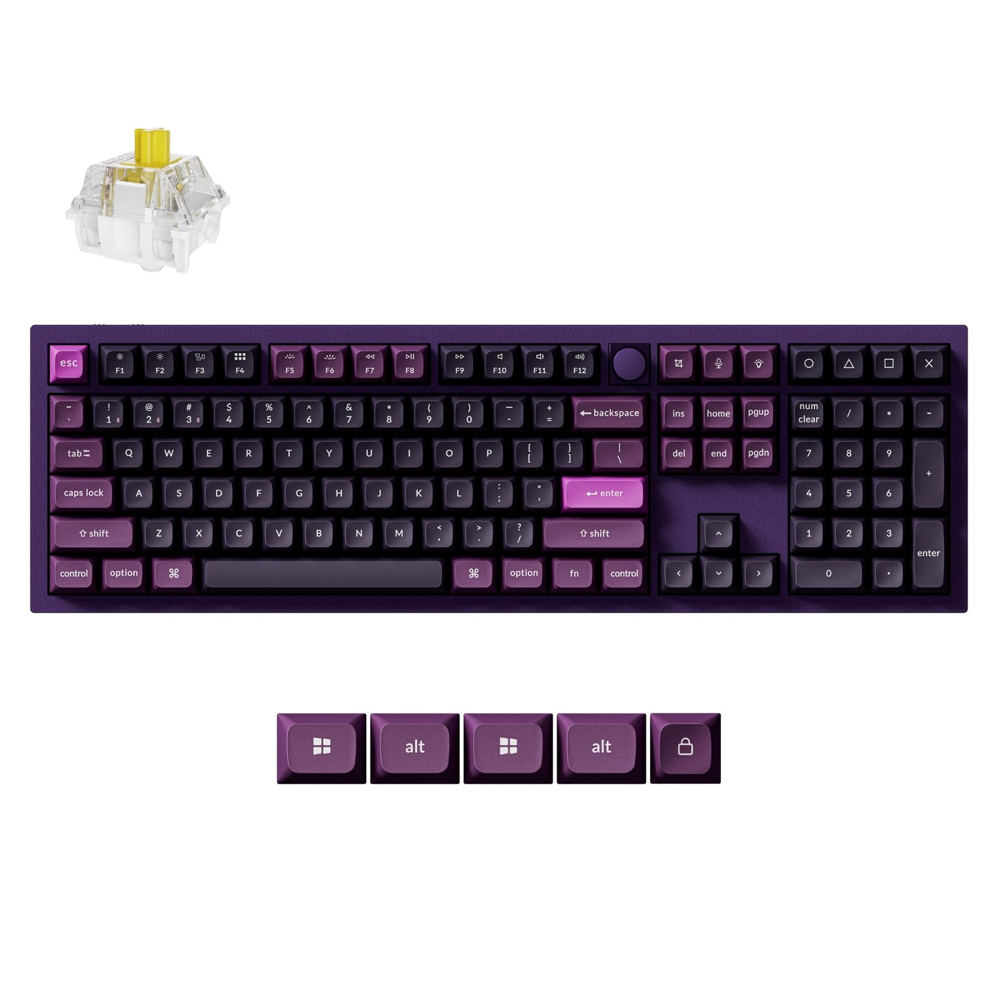Keychron Q6 Pro Full-Size Wireless Bluetooth Mechanical Keyboard, Full Aluminum, Hot-Swappable Keychron Super Brown Switch, Launcher Programmable, NKRO Knob, KSA PBT Keycaps, Mac/Win/Linux - Purple