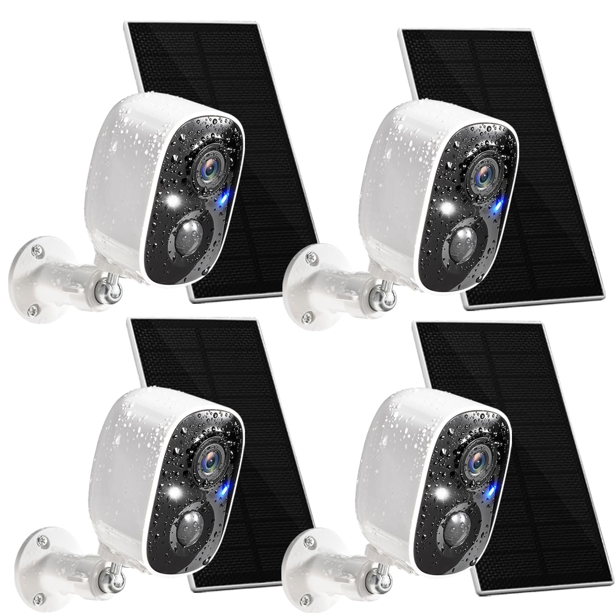 GMK Security Cameras Wireless Outdoor 4 Pack, 2K Battery Powered Cameras for Home Security, Color Night Vision, Motion Detection, 2-Way Talk, IP65 Waterproof, Remote Access, Cloud/SD Storage