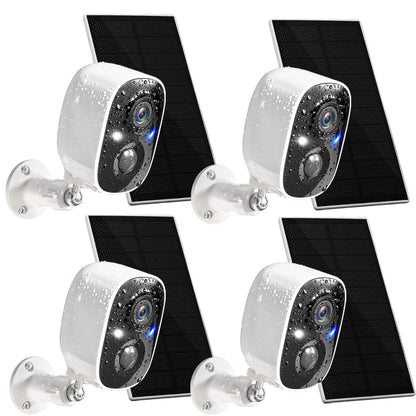 GMK Security Cameras Wireless Outdoor 4 Pack, 2K Battery Powered Cameras for Home Security, Color Night Vision, Motion Detection, 2-Way Talk, IP65 Waterproof, Remote Access, Cloud/SD Storage