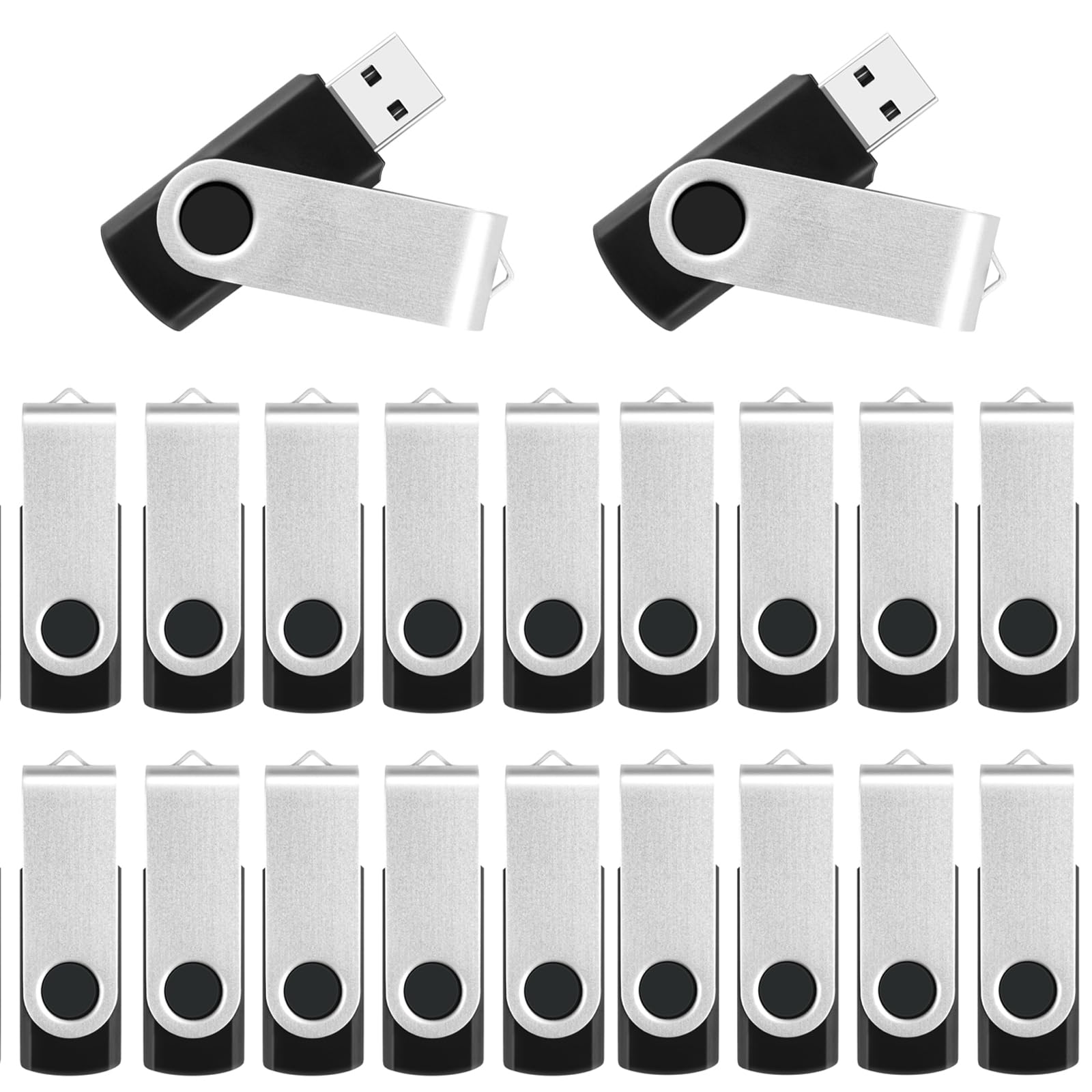 8GB Flash Drive 10 Pack Bulk USB Flash Drives, USB2.0 Thumb Drive USB Stick for Data Storage Backup, Jump Drive Pen Drive Zip Drive Memory Stick with Indicator, USB Storage Flash Drive Swivel Design