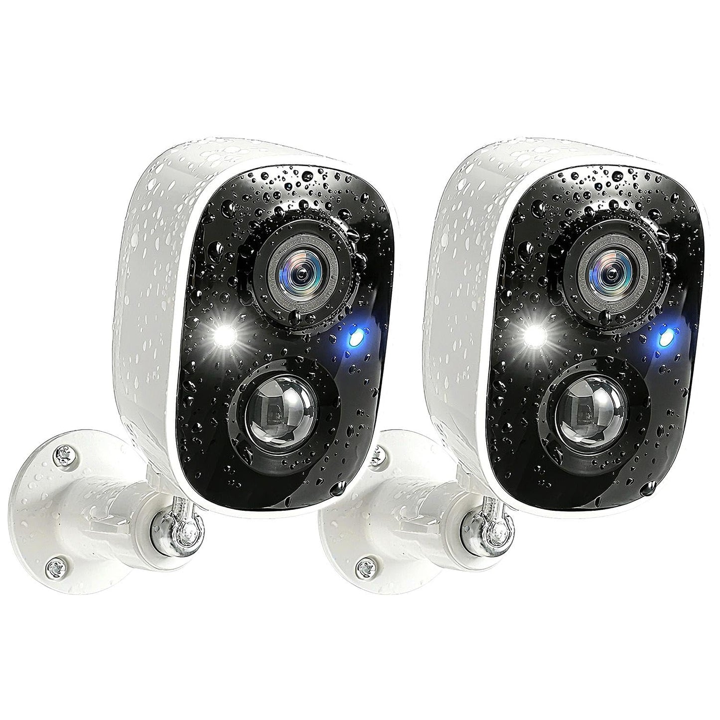 GMK Security Cameras Wireless Outdoor 4 Pack, 2K Battery Powered Cameras for Home Security, Color Night Vision, Motion Detection, 2-Way Talk, IP65 Waterproof, Remote Access, Cloud/SD Storage