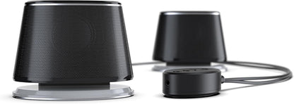 Amazon Basics Bluetooth Computer Speakers with USB 3.0, LED Blue Lighting, Volume Control, USB Powered, Set of 2