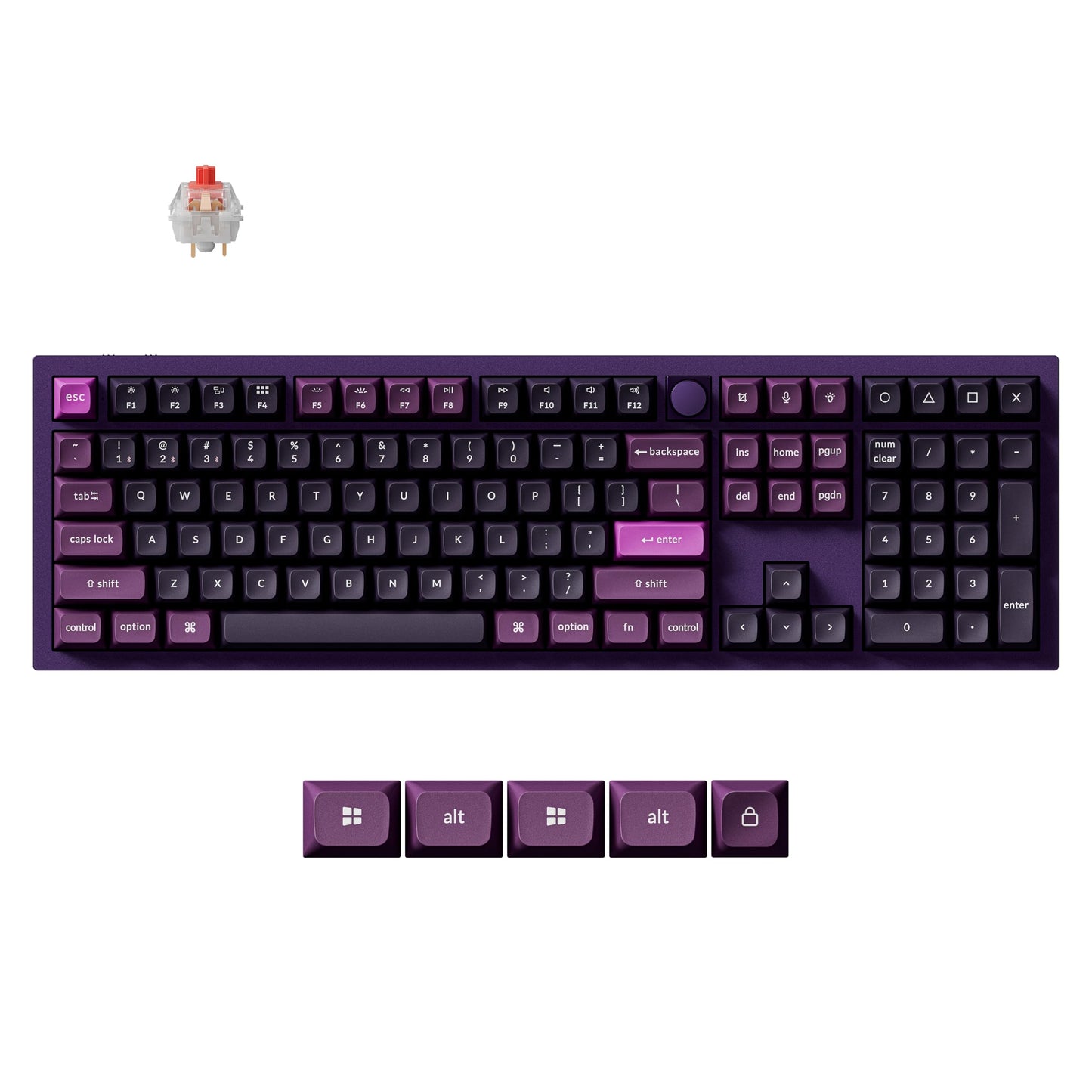 Keychron Q6 Pro Full-Size Wireless Bluetooth Mechanical Keyboard, Full Aluminum, Hot-Swappable Keychron Super Brown Switch, Launcher Programmable, NKRO Knob, KSA PBT Keycaps, Mac/Win/Linux - Purple