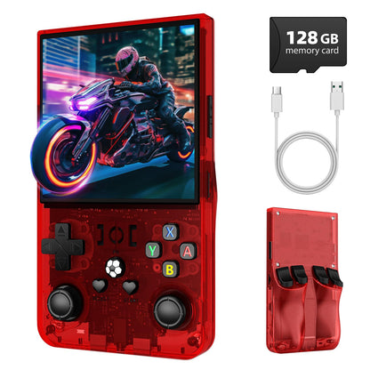 R36MAX Retro Handheld Game Console, 4.0 Inch IPS Screen Retro Gaming Console,Linux System, 4000mAh Battery Portable Pocket Mini Arcade, Built-in 128G,Retro Black