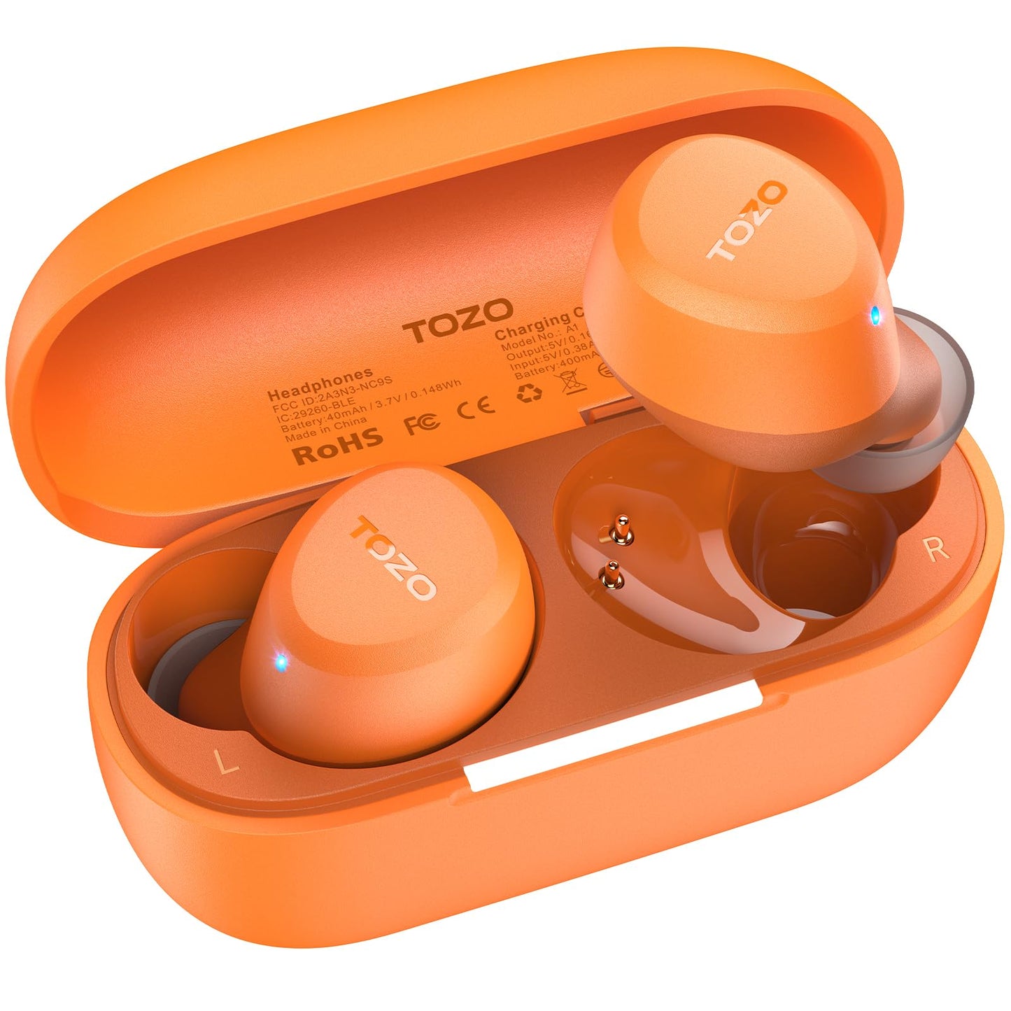 TOZO A1 Wireless Earbuds Bluetooth 5.3 Light Weight in Ear IPX5 Waterproof Headphones 2 Mic for AI Calls, Immersive Premium Sound Bass Headset with Charging Case, 32 Presets EQ Customization via App