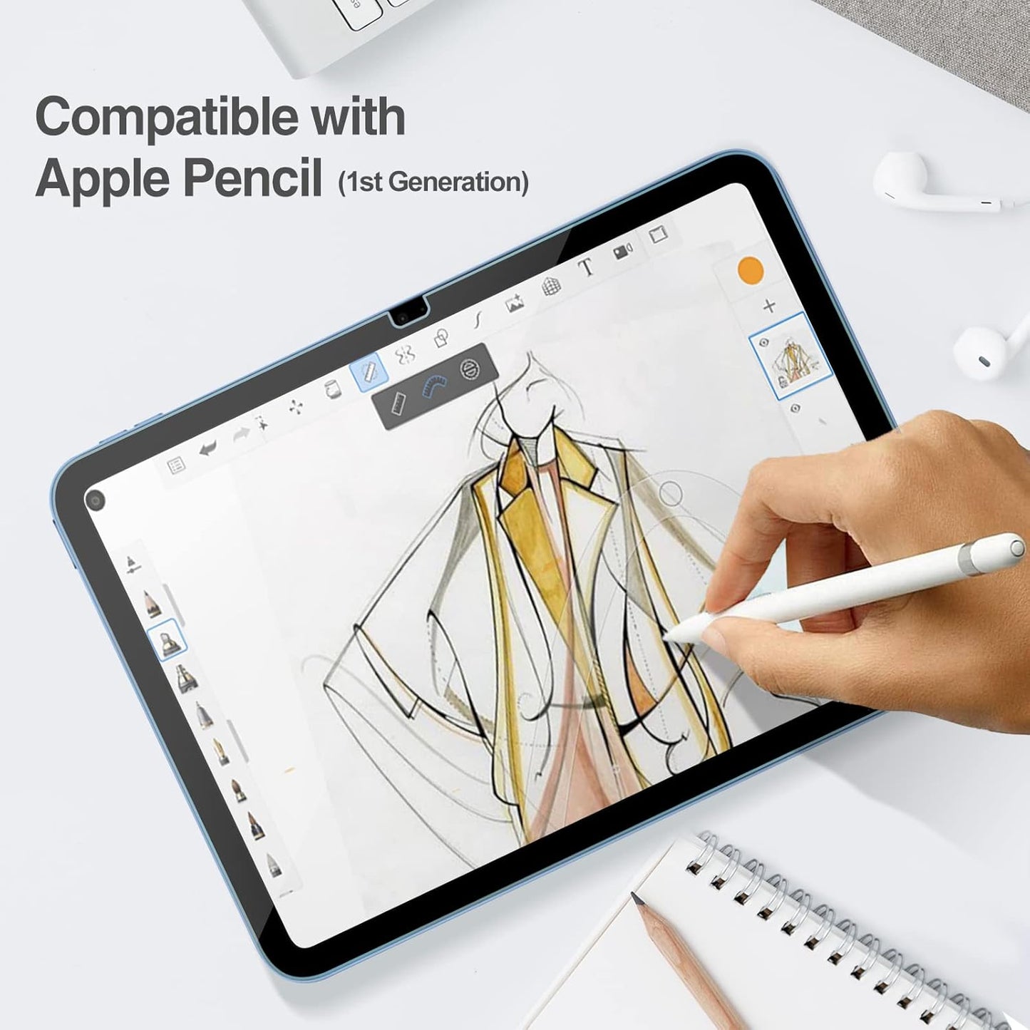 ProCase 2 Pcs Screen Protector for iPad A16 2025 11th Generation 11 Inch/iPad 10th 2022 10.9 Inch, Tempered Glass Film Guard -Clear