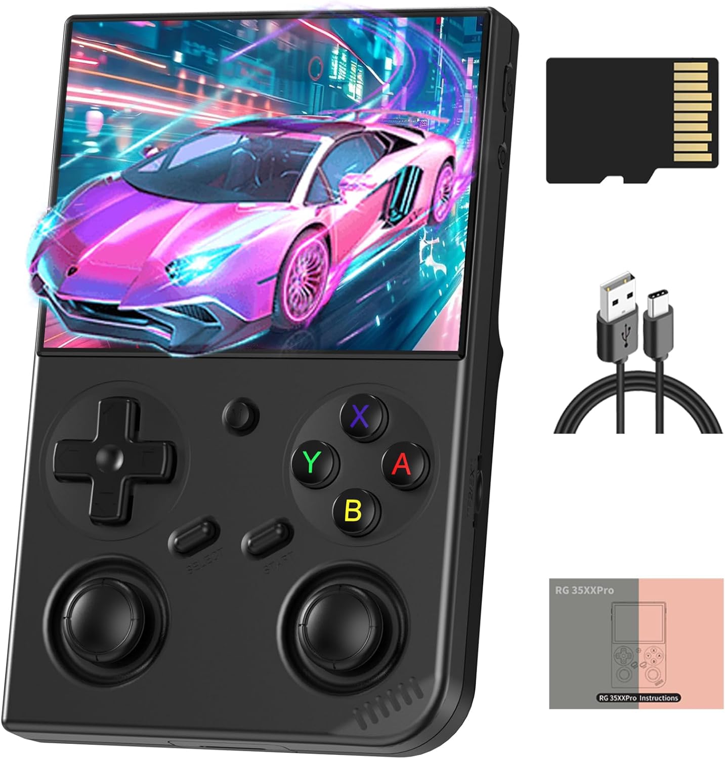 Anbernic RG35XX Pro Retro Handheld Game Console, 3.5" IPS OCA Screen, Linux System, 64GB, WiFi Bluetooth, HDMI Output, 7H Battery, Ideal for Travel Commute Home Outdoor RG35XXPro Black