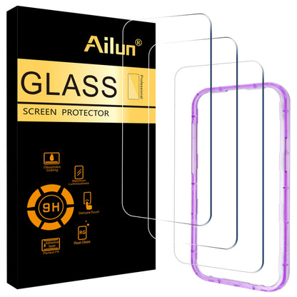 Ailun Screen Protector for iPhone 17e / iPhone 16e / iPhone 14 / iPhone 13 / iPhone 13 Pro [6.1 Inch] Display 3 Pack Tempered Glass, Case Friendly [Not for iPhone 16 6.1 Inch]
