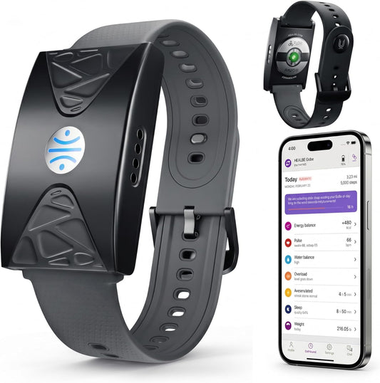 HEALBE Calorie Tracker, Automatic Calorie Intake Smart Band with App, Screen-Free Fitness Tracker, Sleep, Hydration, Stress, 24/7 Heart Rate, 5 ATM Waterproof
