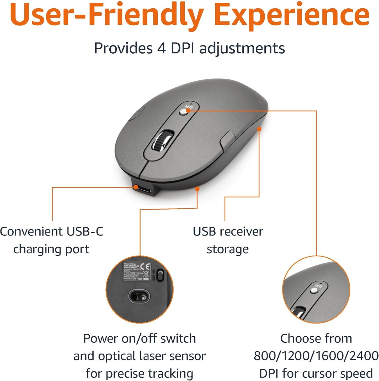 Amazon Basics Ultra Premium Wireless Keyboard and Mouse Combo, Rechargeable, Full-Size with Number Pad, Sleek Design, Plug and Play, Quiet Typing, 2.4GHz USB Receiver, Black