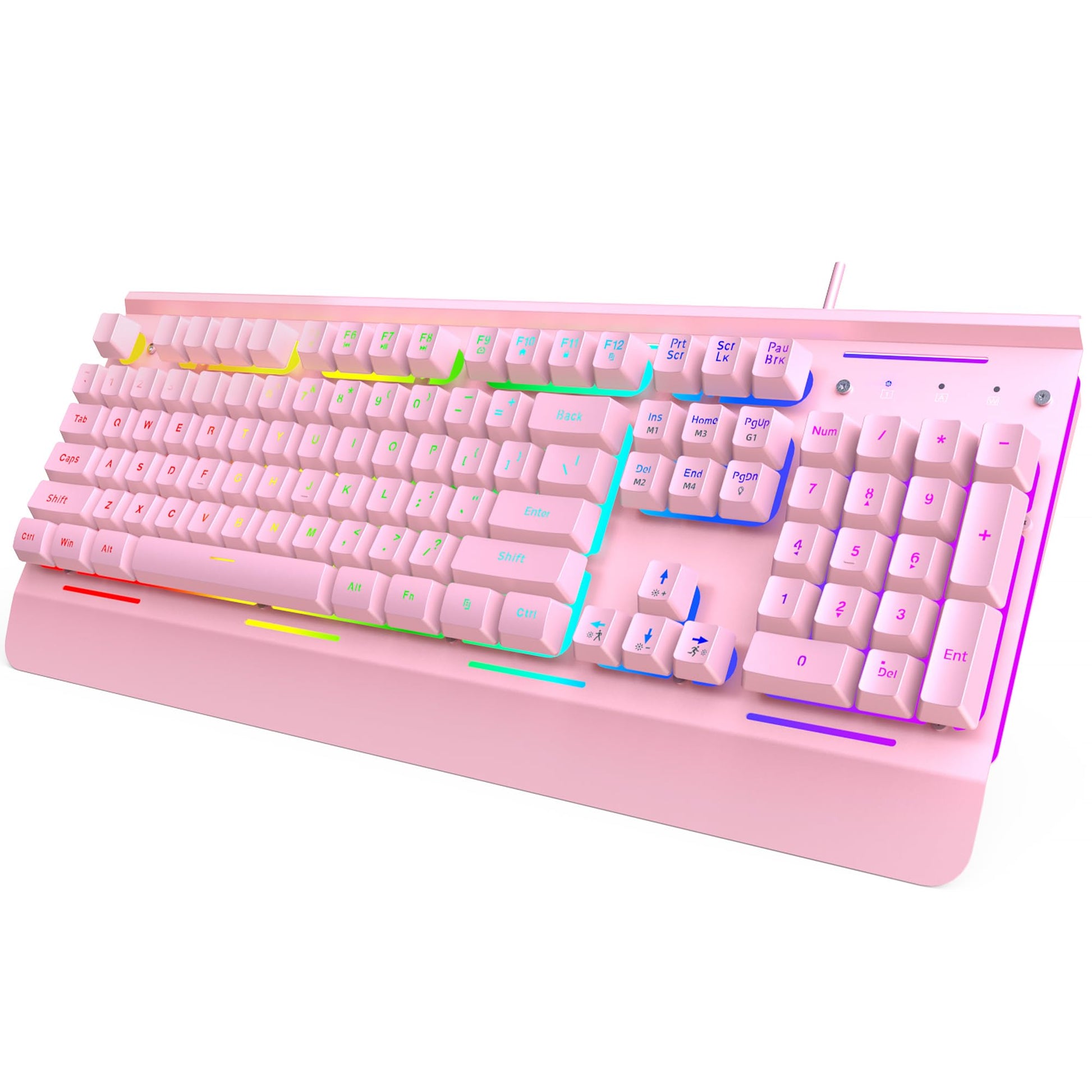 TECKNET Gaming Keyboard, USB Wired Computer Keyboard, 15-Zone RGB Illumination, IP32 Water Resistance, 25 Anti-ghosting Keys, All-Metal Panel (Whisper Quiet Gaming Switch)