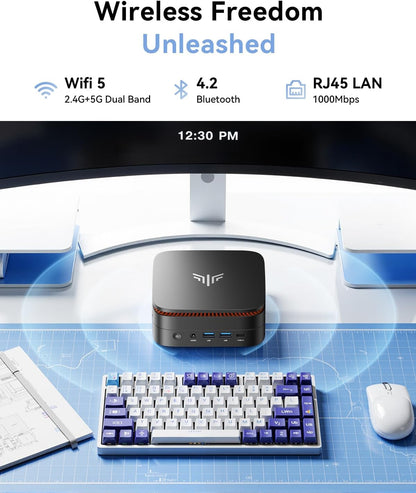 KAMRUI Pinova P1 Mini PC Win 11 Pro, AMD Ryzen 4300U 16GB RAM 1TB SSD Mini Computers (Beats N150/10110U, up to 3.7GHz), Micro Desktop PC Triple 4K Display, Dual WiFi, BT for Business Office Home
