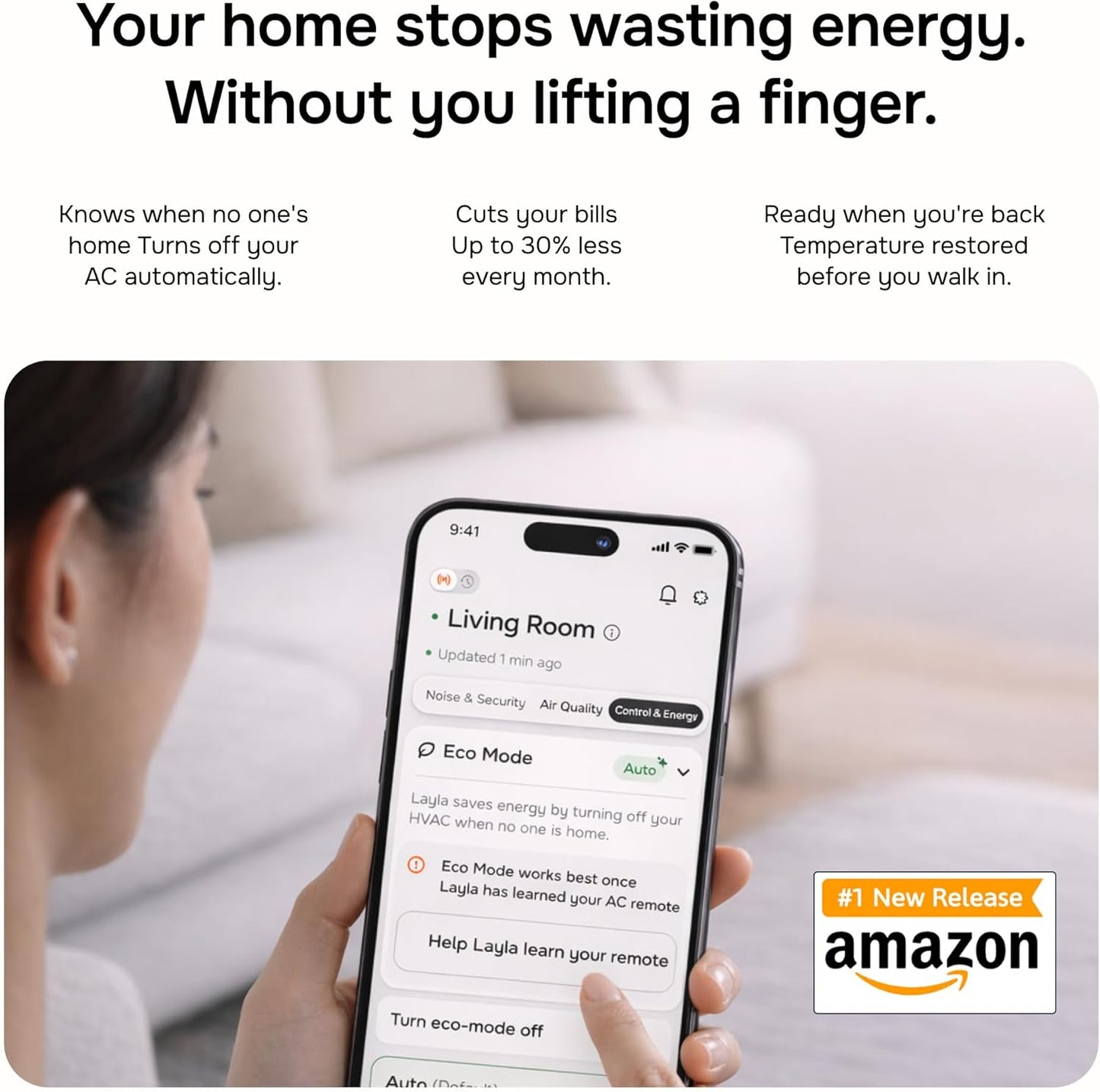 Layla Smart Air Conditioner Controller | WiFi Remote & Sensor | Wireless AC Controller, Home Energy-Saving Cooling Device | Quick & Easy Installation Maintains Comfort & Control for Mini Split