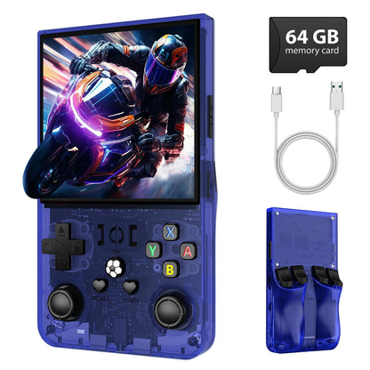 R36MAX Retro Handheld Game Console, 4.0 Inch IPS Screen Retro Gaming Console,Linux System, 4000mAh Battery Portable Pocket Mini Arcade, Built-in 128G,Retro Black