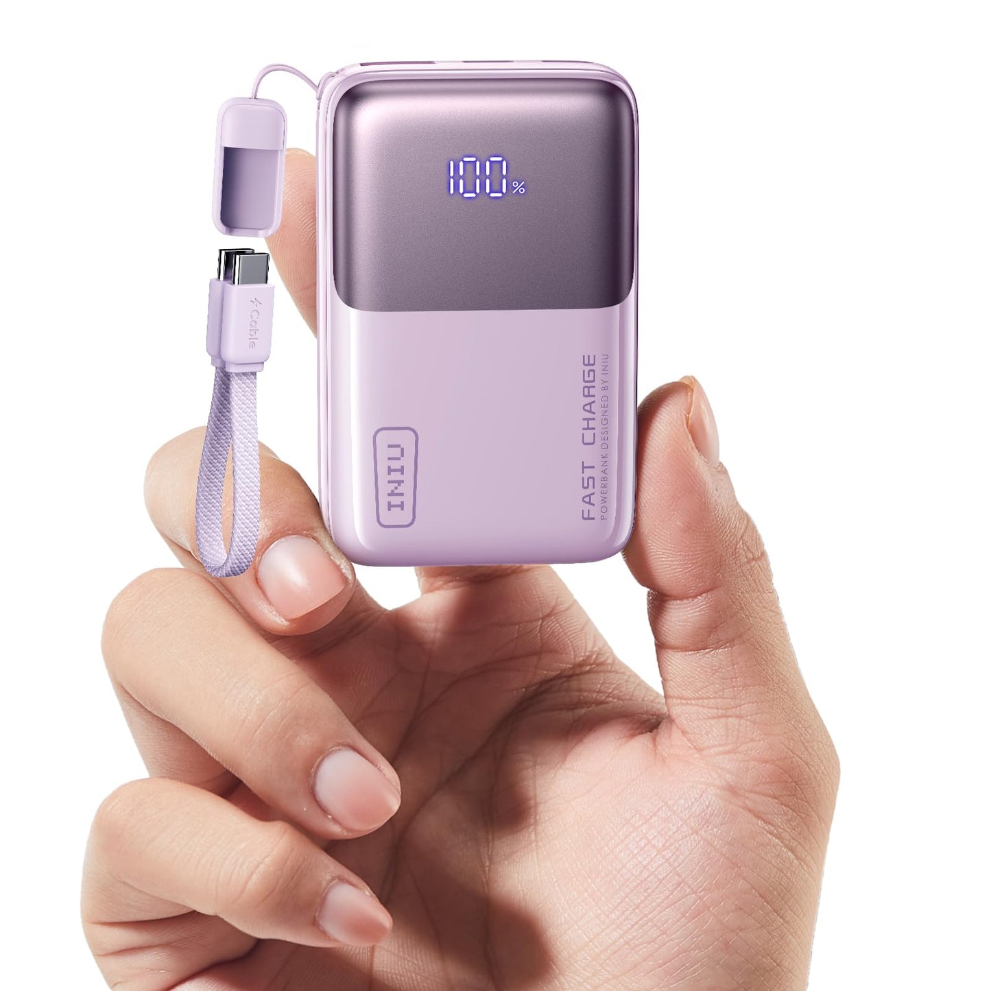 INIU Portable Charger, Ultra Mini 10000mAh 45W Fast Charging with Detachable Cable, Flight-Safe Travel USB C Power Bank External Phone Battery Pack for Xiaomi iPhone 17 16 Samsung S26 Google iPad etc