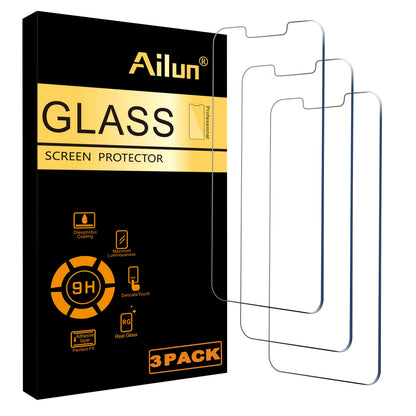 Ailun Screen Protector for iPhone 17e / iPhone 16e / iPhone 14 / iPhone 13 / iPhone 13 Pro [6.1 Inch] Display 3 Pack Tempered Glass, Case Friendly [Not for iPhone 16 6.1 Inch]