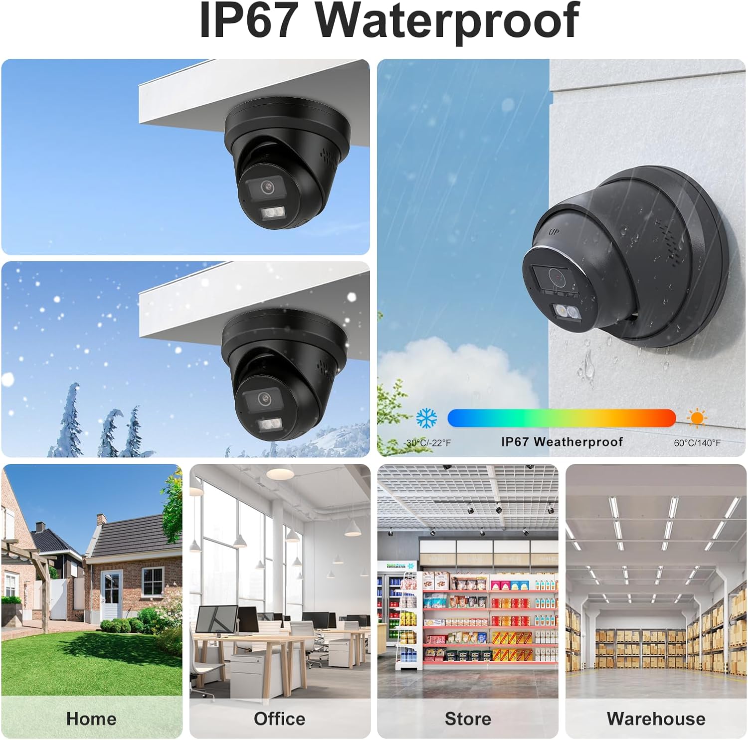 【Active Deterrent & 2-Way Audio】Anpviz 16CH PoE Security Camera System, 8X 5MP Wired IP Turret Cameras Outdoor Black, 12MP NVR with 4TB HDD, Human/Vehicle Detection, Plug&Play for Business (H Series)