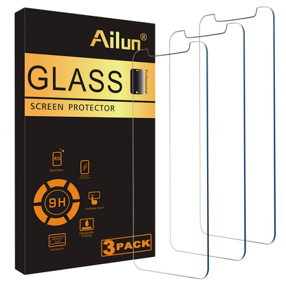 Ailun Screen Protector for iPhone 17e / iPhone 16e / iPhone 14 / iPhone 13 / iPhone 13 Pro [6.1 Inch] Display 3 Pack Tempered Glass, Case Friendly [Not for iPhone 16 6.1 Inch]