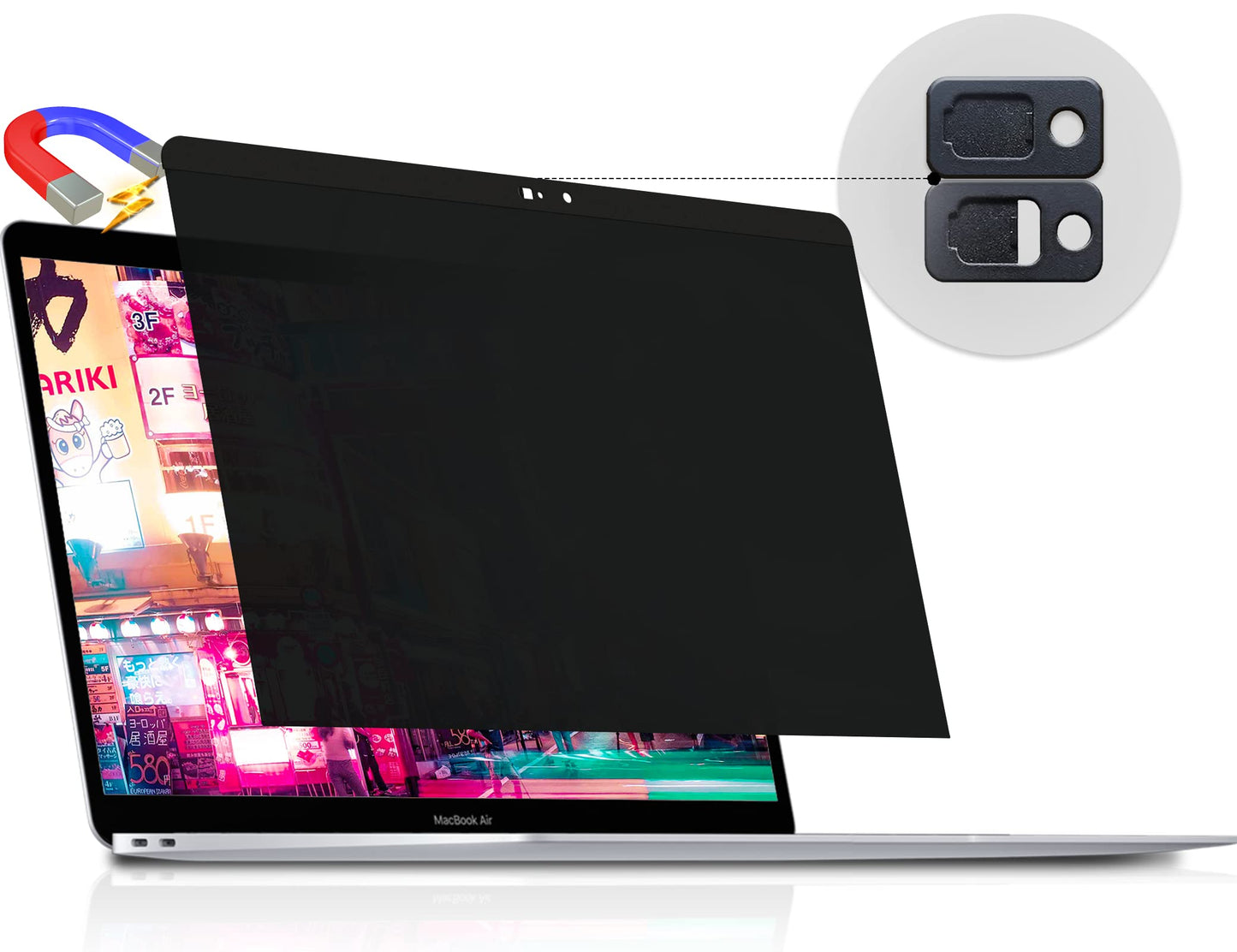 Peslv [2-Pack] 24 Inch Privacy Screen for Computer Monitor 16:9 Aspect Ratio, Eye Protection Anti Blue Light Glare Shield, 24inch Removable Black Blackout Anti Spy Desktop Security Private Filter