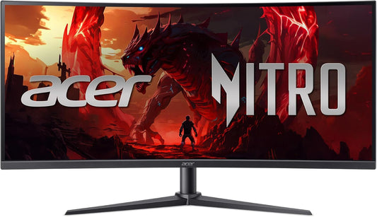 acer Nitro 34” Gaming Monitor | QHD 3440 x 1440 | 1500R 21:9 Curved | AMD FreeSync Premium | 200Hz Refresh Rate | 1ms (VRB) | sRGB 99% | 1 x Display Port 1.4 & 2 x HDMI 2.1 Ports | XZ340CUR X0bmiiphx
