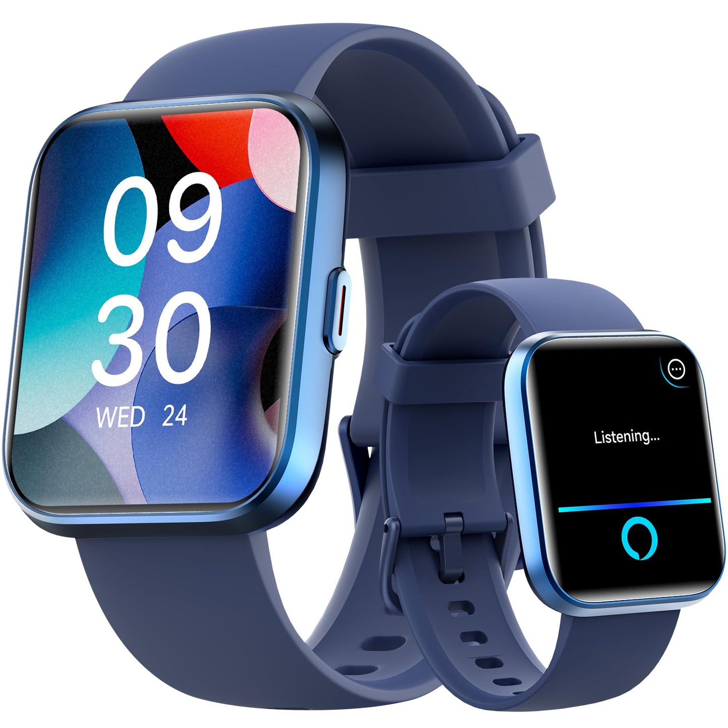 Smart Watches for Men Android & iPhone, 1.8" HD Alexa Built-in Smartwatches Fitness Tracker Watch with Bluetooth Calls, IP68 Waterproof, Heart Rate/Sleep/SpO2 Monitor, 110 Sport Modes - Black