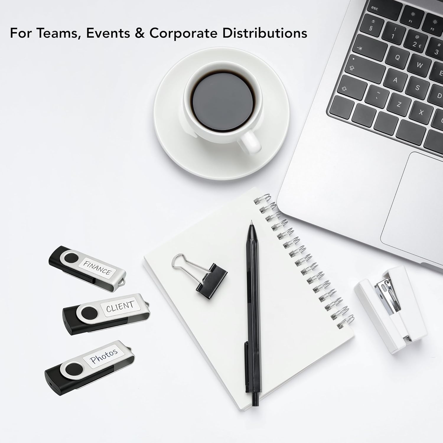 Enfain 16GB USB 2.0 Flash Drive 10 Pack | Swivel Thumb Drives with 31 Labels | Gift-Ready Packaging for Corporate Events, Office & Team Distributions (Black)