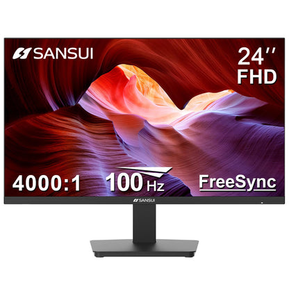 SANSUI 27 Inch Curved 240Hz Gaming Monitor FHD 1080P, 1500R Curve Computer Monitor, 130% sRGB, 4000:1 Contrast, HDR, FreeSync, MPRT 1Ms, Low Blue Light, HDMI DP Ports, Metal Stand, DP Cable Incl.