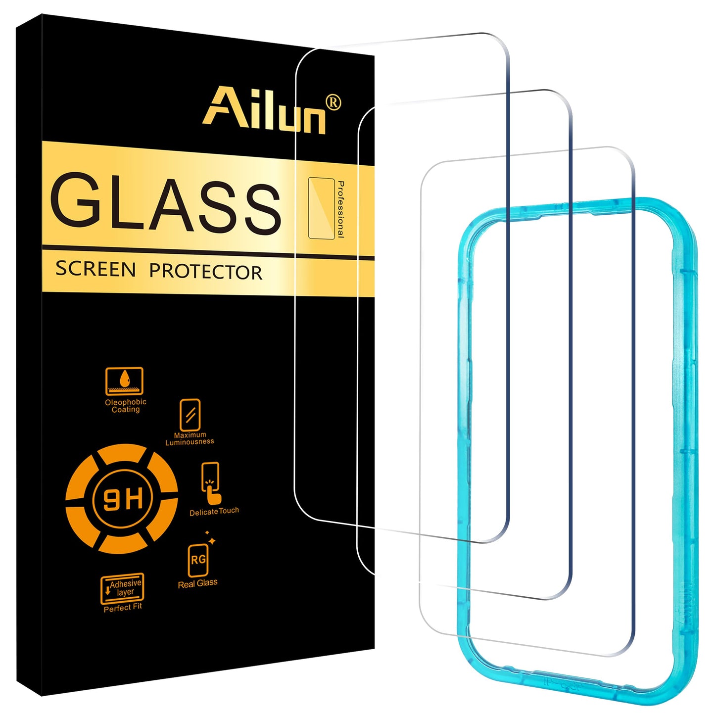 Ailun Screen Protector for iPhone 17e / iPhone 16e / iPhone 14 / iPhone 13 / iPhone 13 Pro [6.1 Inch] Display 3 Pack Tempered Glass, Case Friendly [Not for iPhone 16 6.1 Inch]