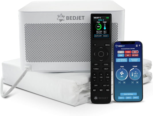BedJet 3 Climate Comfort for Beds, Cooling Fan + Heating Air Bundle with Cloud Sheet (King Size Sheet)
