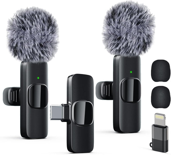 Labstandard Professional Wireless Lavalier Lapel Microphone for iPhone, iPad, mini Video Recording Mic forInterview Video Podcast Vlog YouTube&Livestream, Noise Reduction, Plug &Play