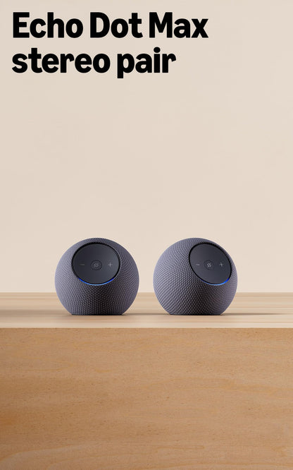 Amazon Echo Dot Max (newest model), Alexa speaker with room-filling sound and nearly 3x bass, Great for living rooms and medium-sized spaces, Designed for Alexa+, Glacier White