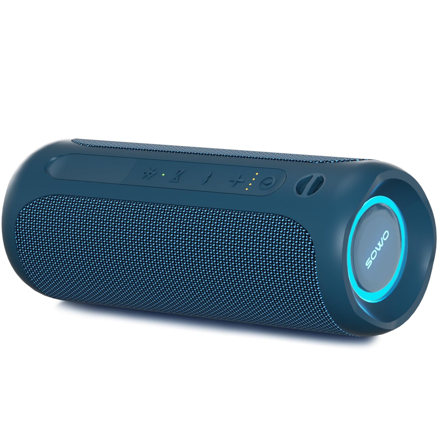 Wireless Portable Speaker,IPX7 Waterproof Bluetooth Speaker, 25W Loud Stereo Sound, Bassboom Technology, TWS Pairing, Built-in Mic, 16H Playtime with Lights for Home Outdoor - Black