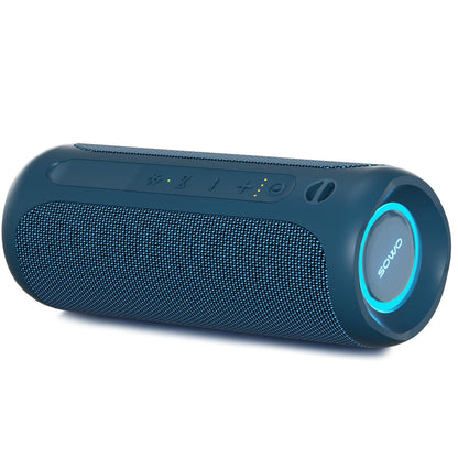 Wireless Portable Speaker,IPX7 Waterproof Bluetooth Speaker, 25W Loud Stereo Sound, Bassboom Technology, TWS Pairing, Built-in Mic, 16H Playtime with Lights for Home Outdoor - Black