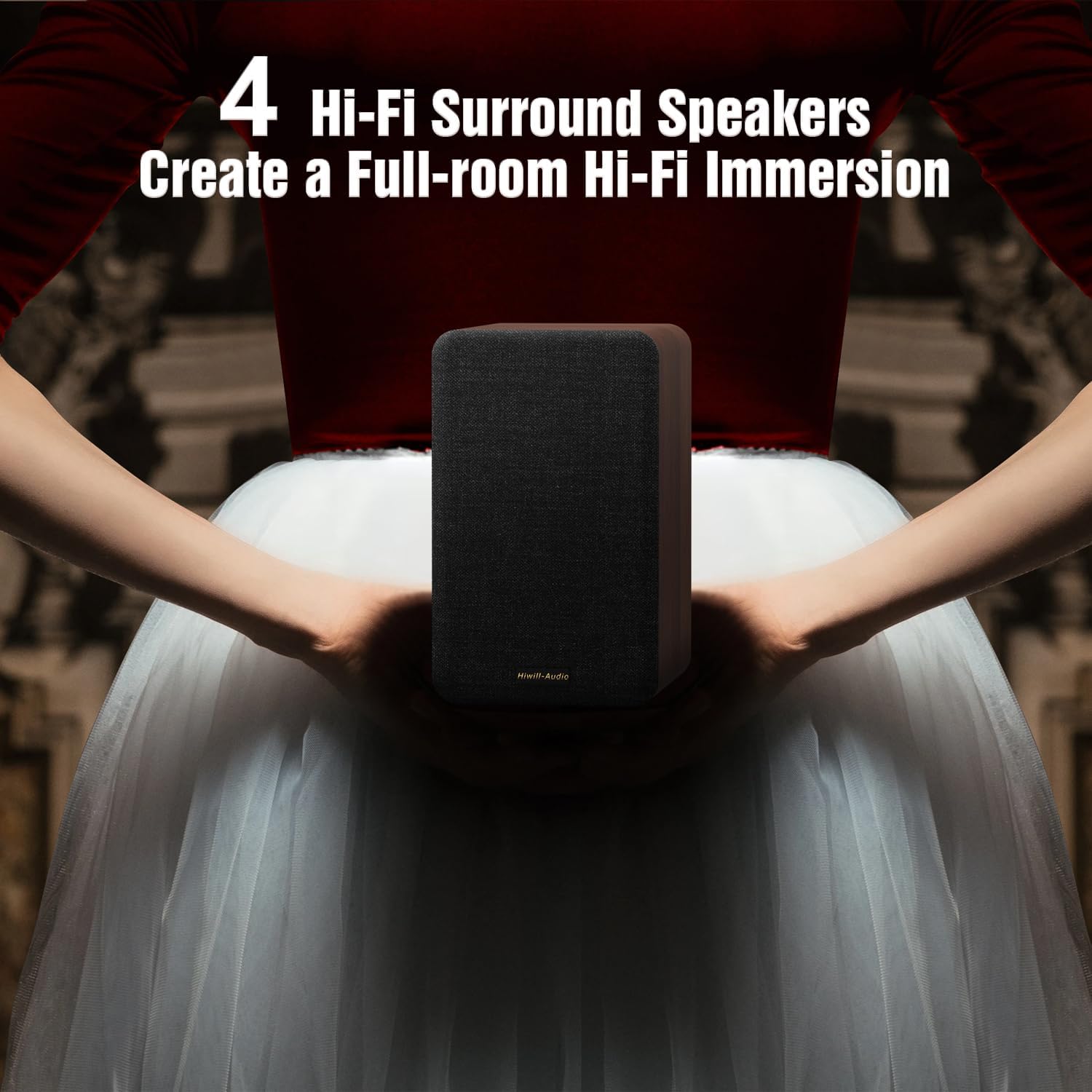 Flagship 5.1.4 Hi-Fi Surround Sound System with Dolby Atmos, Center Speaker with 4 Surrounds, 25 Hz Subwoofer, 900W Home Theater Sound Bar for Smart TV, HiFi-Grade Crossover, Color: Wood