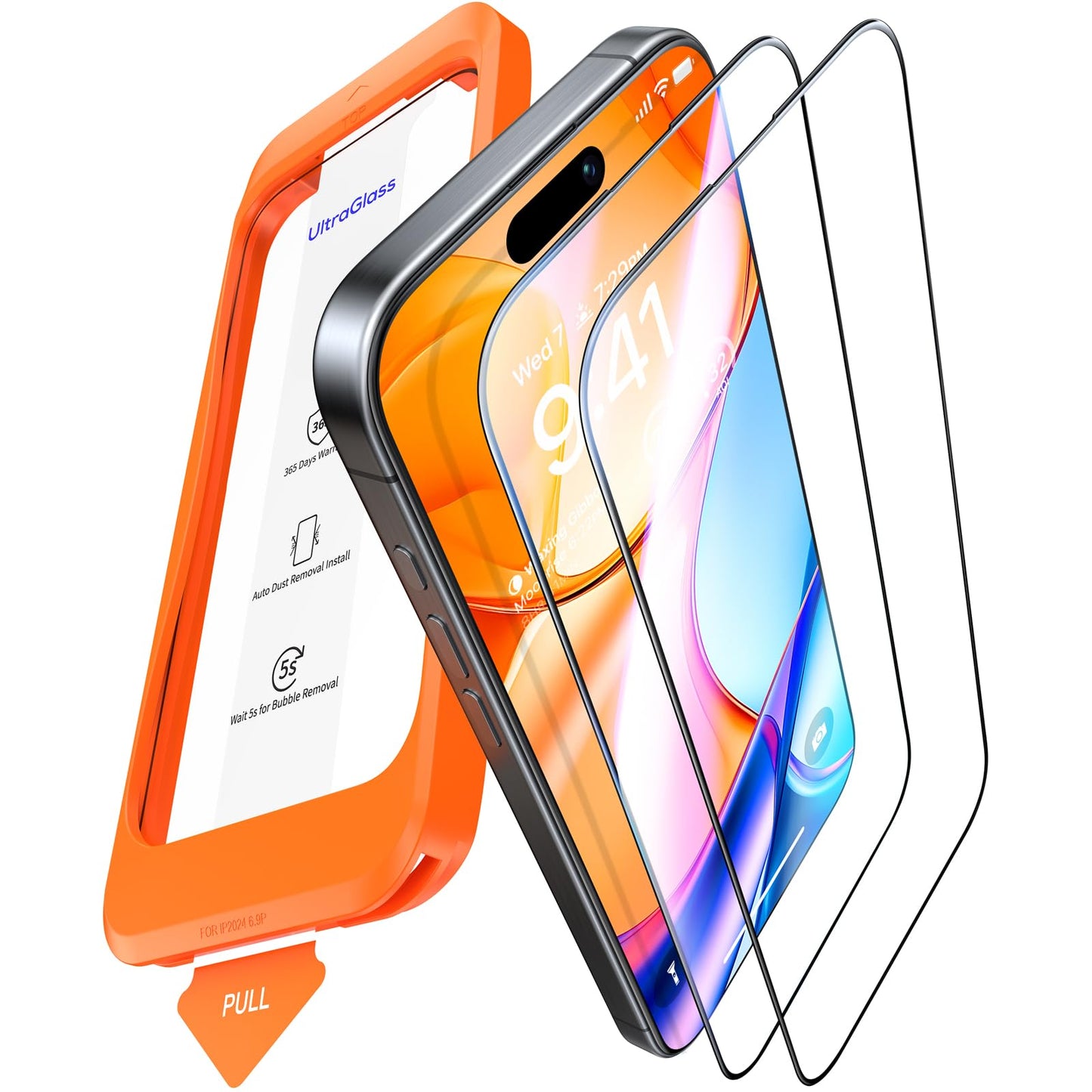 UltraGlass UNBREAK TOP 9H+ Glass for iPhone 16 Pro Max Screen Protector [NO.1 Military Grade Shatterproof] Screen Protector 16 ProMax Tempered Glass [Longest Durable] Full Edge Coverage, 2 Pack