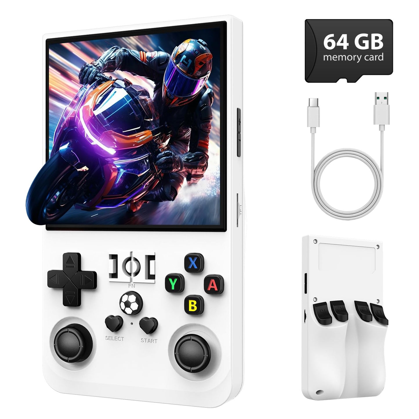 R36MAX Retro Handheld Game Console, 4.0 Inch IPS Screen Retro Gaming Console,Linux System, 4000mAh Battery Portable Pocket Mini Arcade, Built-in 128G,Retro Black