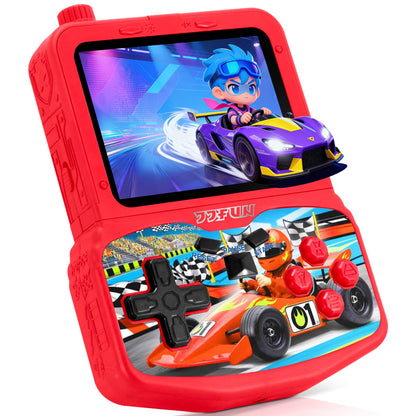 Handheld Game Console for Kids, Preloaded 220 Retro Games, 3.5'' HD IPS Screen Brightness Adjustable, Rechargeable, One-Touch Mute, Best Birthday Gift Toys for Boys Girls 4 5 6 7 8-Blue-Robot-Themed