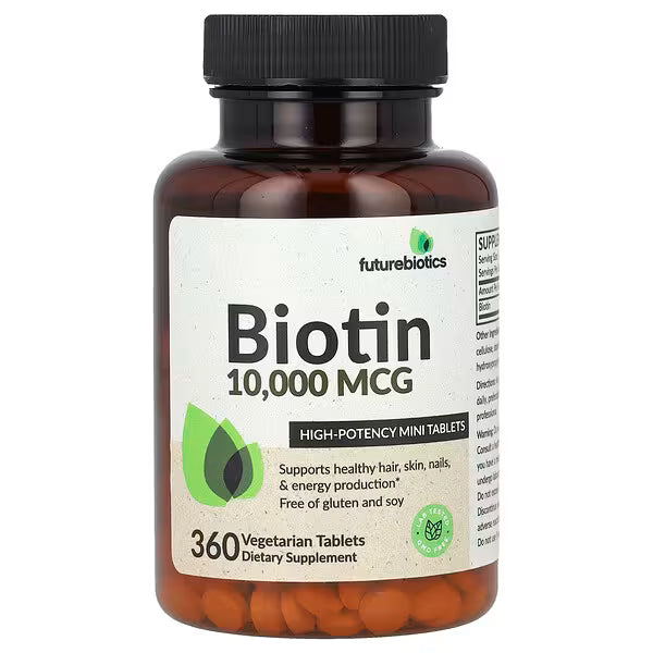 Futurebiotics Biotin 10,000 mcg | High-Potency Hair, Skin & Nail Support | Energy Metabolism Formula – 180 Vegetarian Tablets