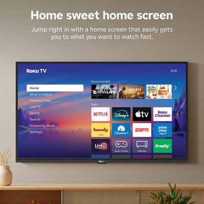 Roku Smart TV 2026 – 32-Inch Select Series, 1080p Full HD TV – Roku TV with Voice Remote – Flat Screen LED Television with Wi-Fi for Streaming Live Local News Sports & Movies, Bluetooth Headphone Mode