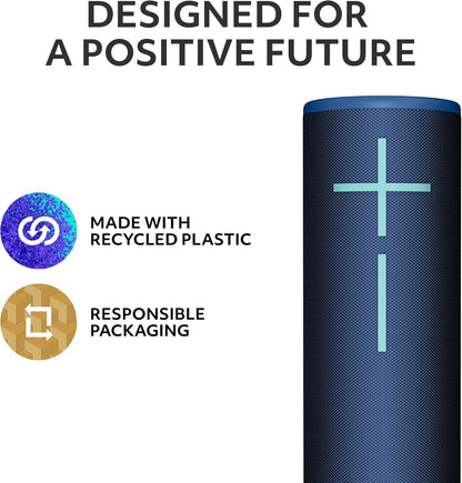 Ultimate Ears MEGABOOM 4 Portable Waterproof Bluetooth Speaker with Immersive 360-Degree Sound and Balanced Bass, Floating Speaker with 20-Hour Battery and 147ft (45m) Range - Blue