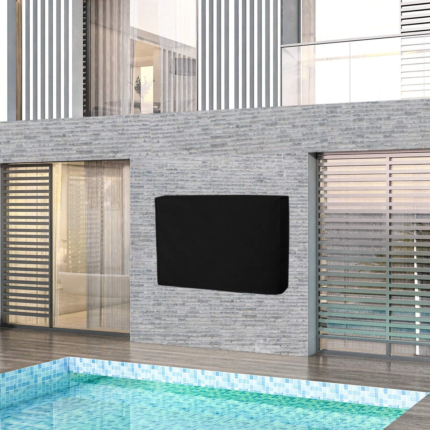 Outdoor TV Cover for 40 to 42 inches LCD, LED, Waterproof, Weatherproof and Dust-Proof TV Screen Protectors with Cleanig Cloth (42 inch,Black)