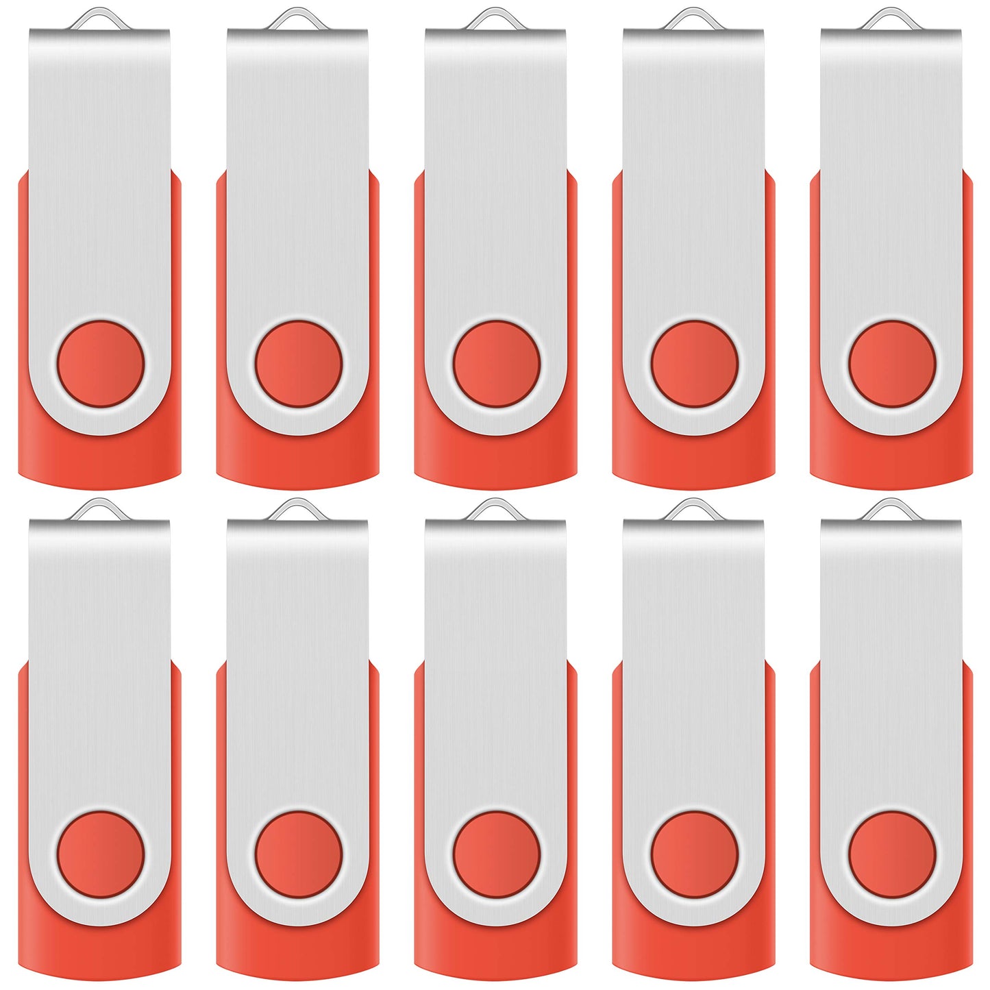 Enfain 16GB USB 2.0 Flash Drive 10 Pack | Swivel Thumb Drives with 31 Labels | Gift-Ready Packaging for Corporate Events, Office & Team Distributions (Black)