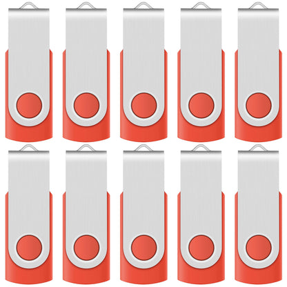 Enfain 16GB USB 2.0 Flash Drive 10 Pack | Swivel Thumb Drives with 31 Labels | Gift-Ready Packaging for Corporate Events, Office & Team Distributions (Black)