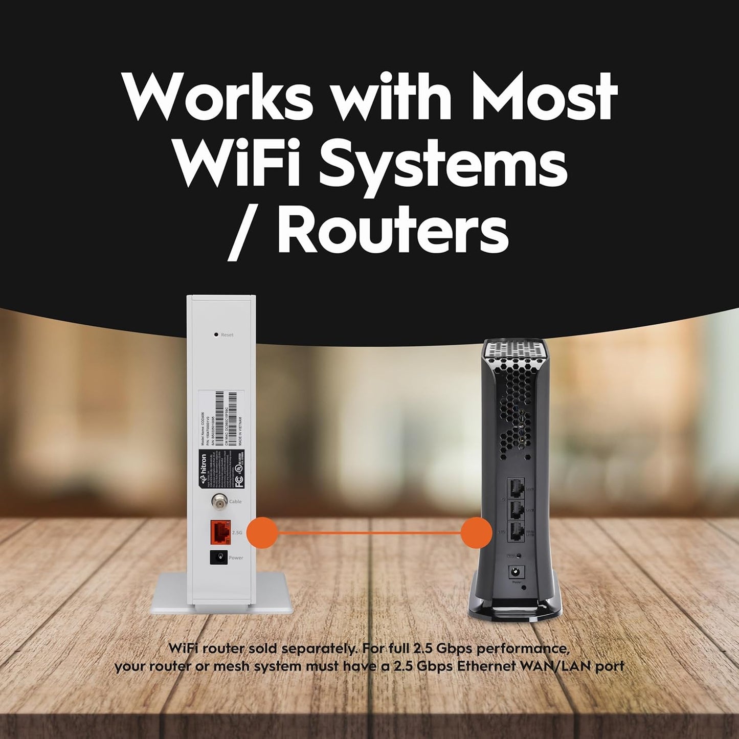Hitron CODA56 DOCSIS 3.1 Cable Modem ONLY (NOT Fiber) | 2.5 Gbps | NO WiFi/Voice/Router | Single Ethernet Port | Xfinity/Spectrum/Cox Compatible | Requires Separate WiFi Router