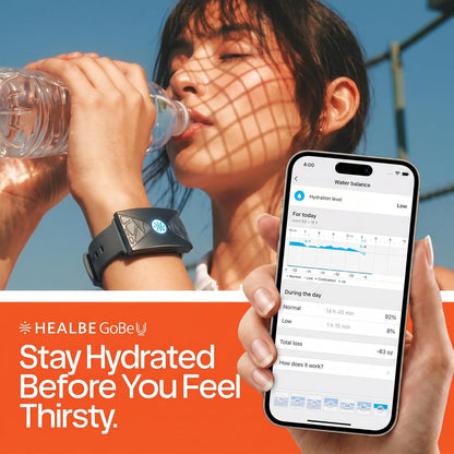 HEALBE Calorie Tracker, Automatic Calorie Intake Smart Band with App, Screen-Free Fitness Tracker, Sleep, Hydration, Stress, 24/7 Heart Rate, 5 ATM Waterproof