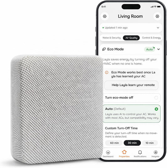 Layla Smart Air Conditioner Controller | WiFi Remote & Sensor | Wireless AC Controller, Home Energy-Saving Cooling Device | Quick & Easy Installation Maintains Comfort & Control for Mini Split
