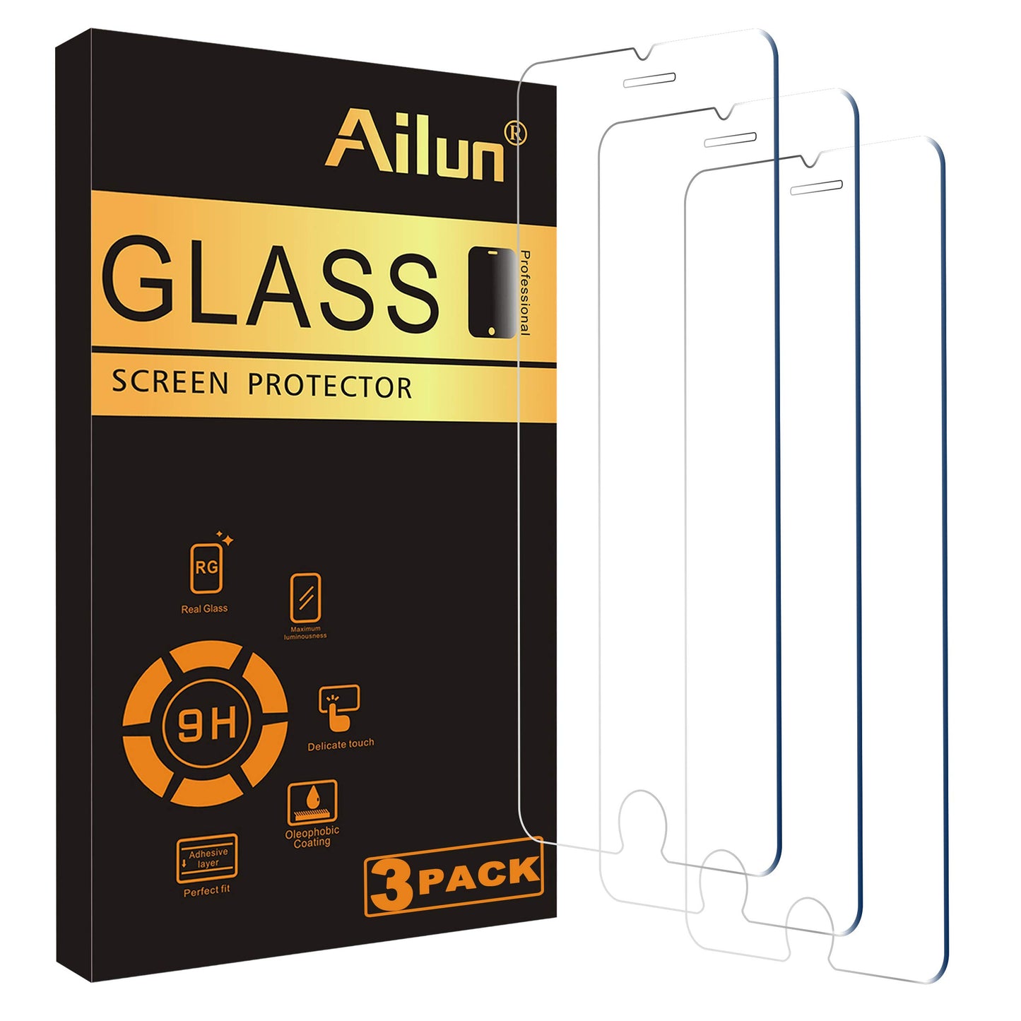 Ailun Screen Protector for iPhone 17e / iPhone 16e / iPhone 14 / iPhone 13 / iPhone 13 Pro [6.1 Inch] Display 3 Pack Tempered Glass, Case Friendly [Not for iPhone 16 6.1 Inch]