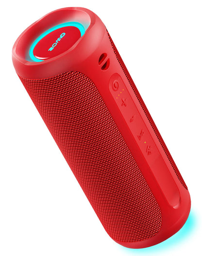 Wireless Portable Speaker,IPX7 Waterproof Bluetooth Speaker, 25W Loud Stereo Sound, Bassboom Technology, TWS Pairing, Built-in Mic, 16H Playtime with Lights for Home Outdoor - Black